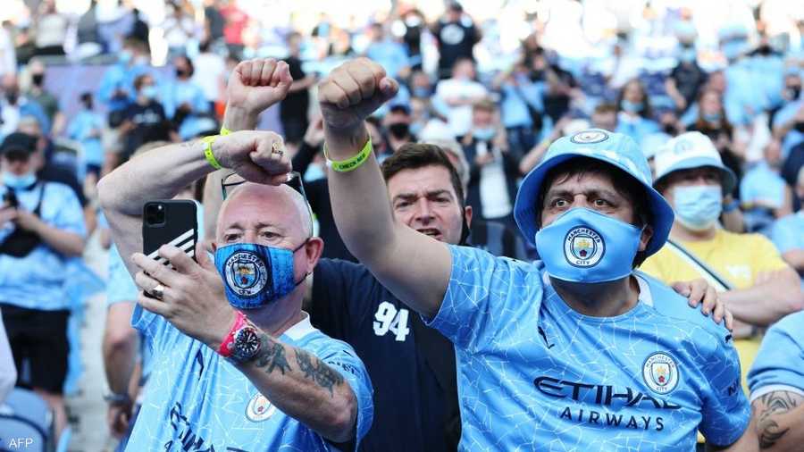 جماهير مانشستر سيتي مع انطلاق اللقاء