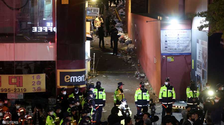 مشرحة مؤقتة أقيمت في مبنى مجاور لموقع الحادث