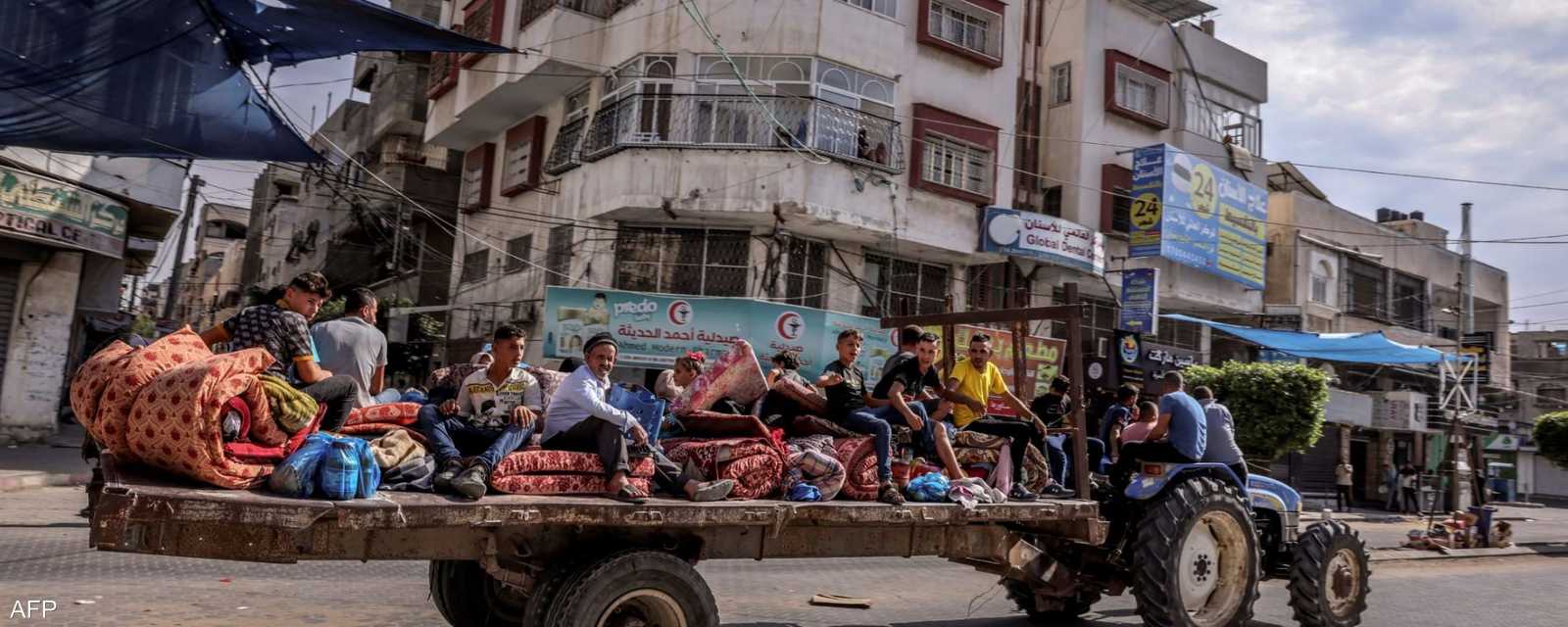 حركة نزوح كبيرة للفلسطينيين تجاه جنوب غزة