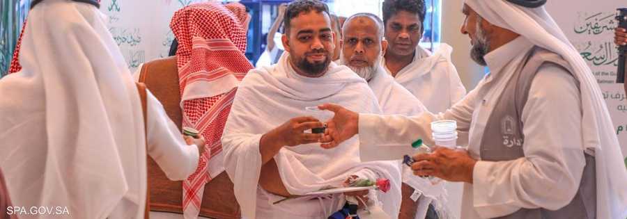 ضيوف الرحمن لدى وصولهم لأداء فريضة الحج