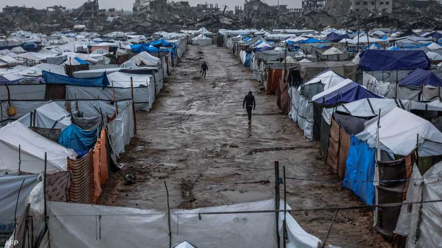 حي الزيتون في غزة تحت الأمطار